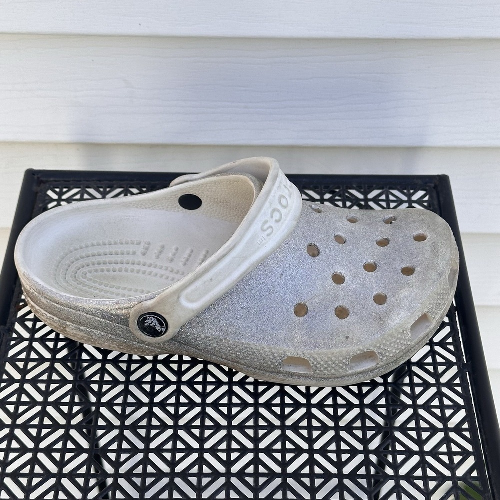 Crocs Classic Clogs Sandals Kids Size J3 Unisex Kids Glitter Sparkle Summer - Picture 3 of 9